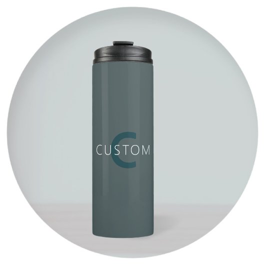 Stylische, anpassbare Monogramm-Vorlage Thermosbecher