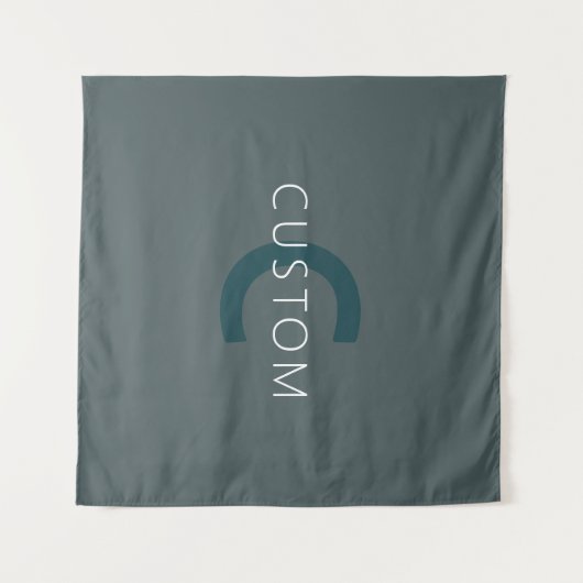 Stylische, anpassbare Monogramm-Vorlage Wandteppich (Vorderseite (Horizontal))