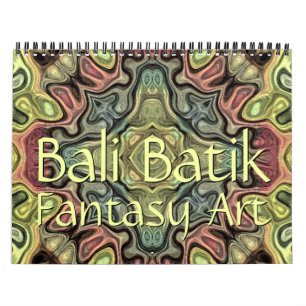 Stylische Bali-Batik-Muster Fantasy-Kunst-Designs Kalender
