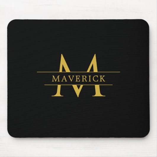 Stylische benutzerdefinierte Initialen mit Namen f Mousepad (Vorne)
