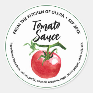 Stylische, benutzerdefinierte Tomatensauce-Aufkleb Runder Aufkleber