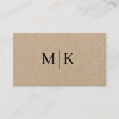 Stylische Berufliche QR Code Monogram Kraft Visitenkarte (Vorderseite)