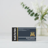 Stylische Black Box White Stripe Lines Truck Visitenkarte (Stehend Vorderseite)