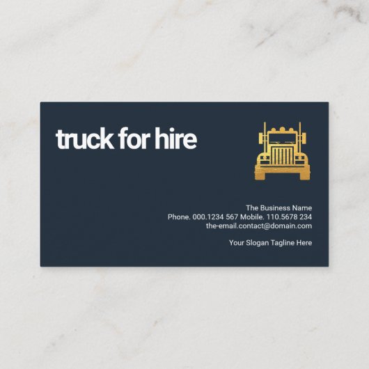 Stylische Black Box White Stripe Lines Truck Visitenkarte (Rückseite)