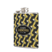 Stylische Black Gold Custom Design Trauzeuge Gesch Flachmann (Links)