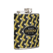 Stylische Black Gold Custom Design Trauzeuge Gesch Flachmann (Rechts)