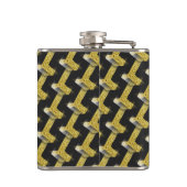 Stylische Black Gold Custom Design Trauzeuge Gesch Flachmann (Rückseite)