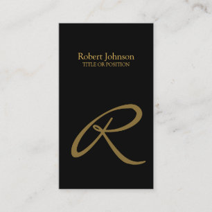 Stylische Black Gold Monogram Business Card Visitenkarte