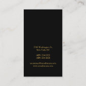 Stylische Black Gold Monogram Business Card Visitenkarte (Rückseite)