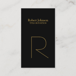 Stylische Black Gold Monogram Business Card Visitenkarte