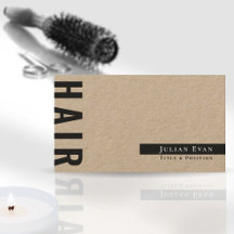 Stylische Black Kraft Hair Stylist Business Card