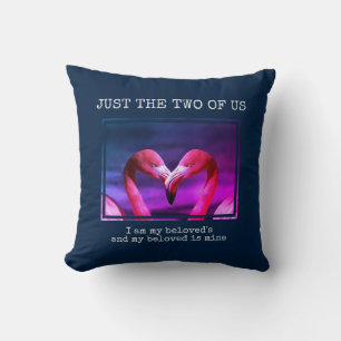 Stylische Blaue Christliche Flamingo Paare Kissen