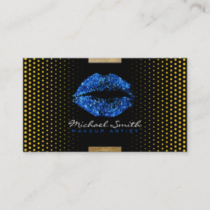 Stylische Blue Lips Makeup Artist Modern Dots #9 Visitenkarte