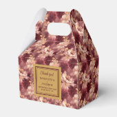 Stylische Blush Burgundy Gold Boho Gastgeschenk Ho Geschenkschachtel (Rückseite)