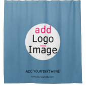 Stylische Business Werbeaktion Custom Dusty Blue Duschvorhang (Vorderseite)