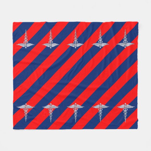 Stylische Caduceus Medical Symbol League Fleecedecke (Vorderseite (Horizontal))