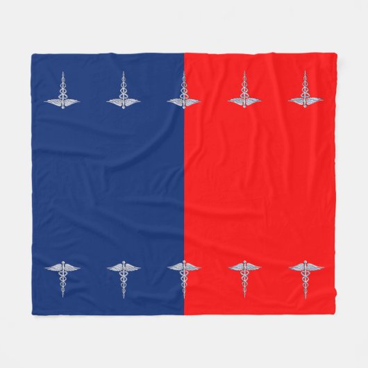 Stylische Caduceus Medical Symbol League Fleecedecke (Vorderseite (Horizontal))