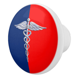 Stylische Caduceus Medical Symbol League Keramikknauf