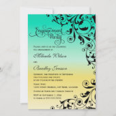 Stylische Color Ombre Wirbel Engagement Party Einladung (Vorderseite)