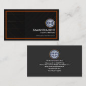 Stylische Crisscross Lines Brown Frame Logistics Visitenkarte (Vorne/Hinten)