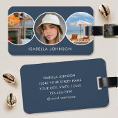 Stylische Custom Fotos Slate Blue Gepäckanhänger