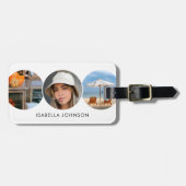 Stylische Custom Fotos White Gepäckanhänger (Vorderseite horizontal)