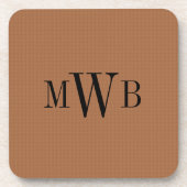 Stylische Custom Modern Mit Monogramm Initial Brow Getränkeuntersetzer (Vorderseite)