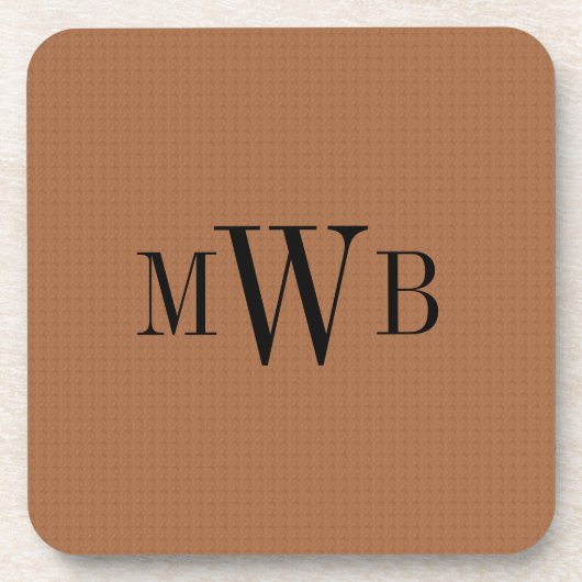 Stylische Custom Modern Mit Monogramm Initial Brow Getränkeuntersetzer (Vorderseite)