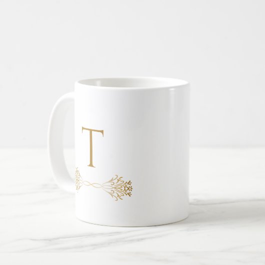 Stylische Custom Monogram Name Original Christmas Kaffeetasse (Vorderseite Links)