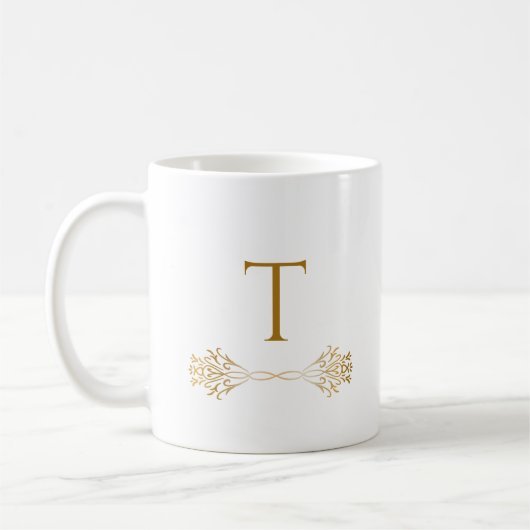 Stylische Custom Monogram Name Original Christmas Kaffeetasse (Links)