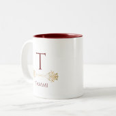 Stylische Custom Monogram Name Original Christmas Zweifarbige Tasse (Vorderseite Links)