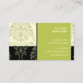 Stylische Damask, Hochzeitsplaner Visitenkarten Visitenkarte (Rückseite)