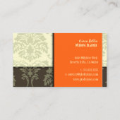 Stylische Damask, Hochzeitsplaner Visitenkarten Visitenkarte (Rückseite)