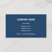 Stylische Dark Blue Business Card Visitenkarte (Rückseite)