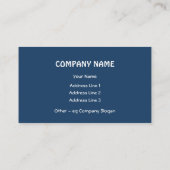 Stylische Dark Blue Business Card Visitenkarte (Rückseite)