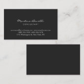 Stylische Dark Gray Script Consultant Business Car Visitenkarte (Vorne/Hinten)
