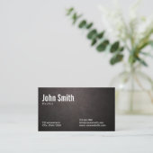 Stylische Dark Leather Pastor Business Card Visitenkarte (Stehend Vorderseite)