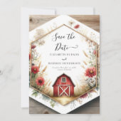 Stylische Digital Barnyard Wedding Save The Date (Vorderseite)