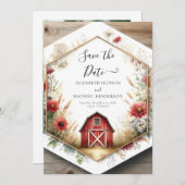 Stylische Digital Barnyard Wedding Save The Date (Vorne/Hinten)