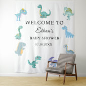 Stylische Dinosaurier-Baby-Party Weiß Wandteppich (Beispiel)