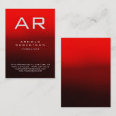Stylische Dunkelrot-moderne Monogram-Visitenkarte Visitenkarte (Vorne/Hinten)
