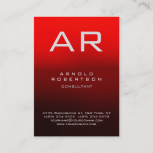 Stylische Dunkelrot-moderne Monogram-Visitenkarte Visitenkarte