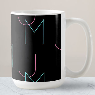 Stylische editierbare moderne gekachelte Initialen Kaffeetasse