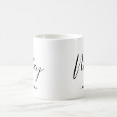 Stylische Ehefrau mit Hochzeitsdatum Kaffeetasse (Mittel)