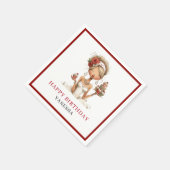 Stylische eigenwillige Frau Marsala Script Geburts Serviette (Ecke)
