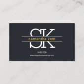 Stylische einfache Monogram Brown Stripes Logistic Visitenkarte (Vorderseite)