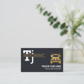 Stylische einfache Monogram Gold Lines Trucking Visitenkarte (Stehend Vorderseite)
