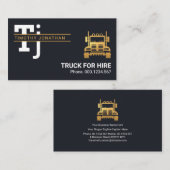 Stylische einfache Monogram Gold Lines Trucking Visitenkarte (Vorne/Hinten)