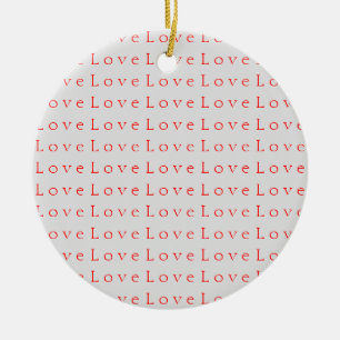 Stylische einzigartige rote Liebeshochzeit Keramik Ornament