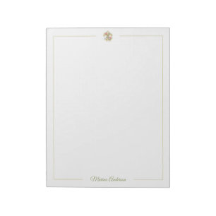 Stylische florale Fleur de Lys Personalisierter N Notizblock